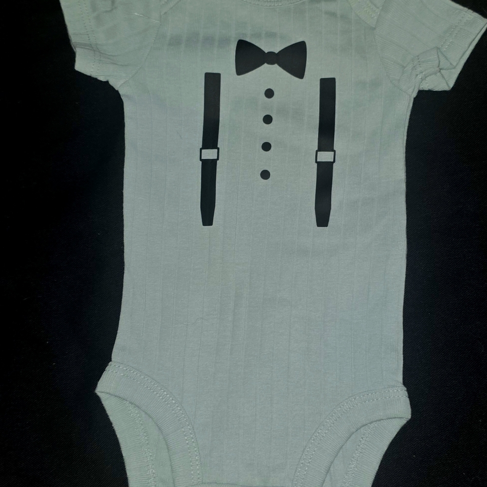 Carter's Black and Gray Tuxedo Bodysuit Size Newborn